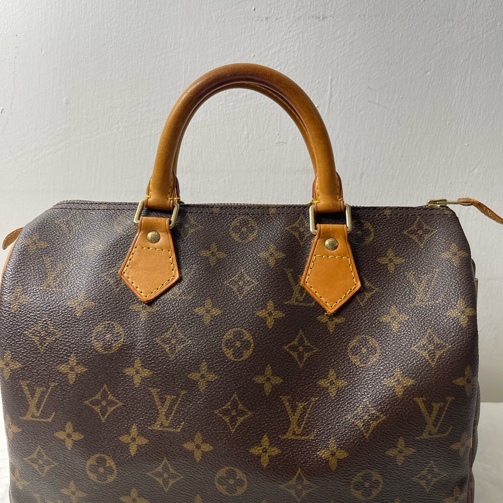 Louis Vuitton Speedy 30 Monogram Duffel Bag in Brown and Tan